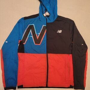 New Balance Men's Colorblock Jacket - Blue, Black, Red